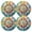 Blue, variant on Ryvnso Geometric Ethnic Flower Round Plate Mats Dining Table Placemat Set of 4 for Holiday Decoration