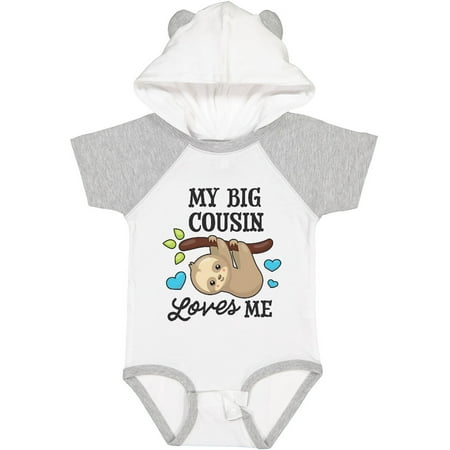 

Inktastic My Big Cousin Loves Me with Sloth and Hearts Gift Baby Boy or Baby Girl Bodysuit