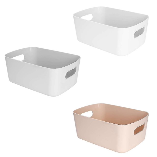 Storage Bin Plastic Pantry Organizer Basket, Small Household Containers Cube With Cutout Handles For (shikai)