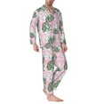 thumbnail image 2 of Sikiie Lilies Flowers Mens Pajama Set, Soft Warm Long Sleeve Sleepwear, Cozy Button-Down Pjs for Men-Small, 2 of 7