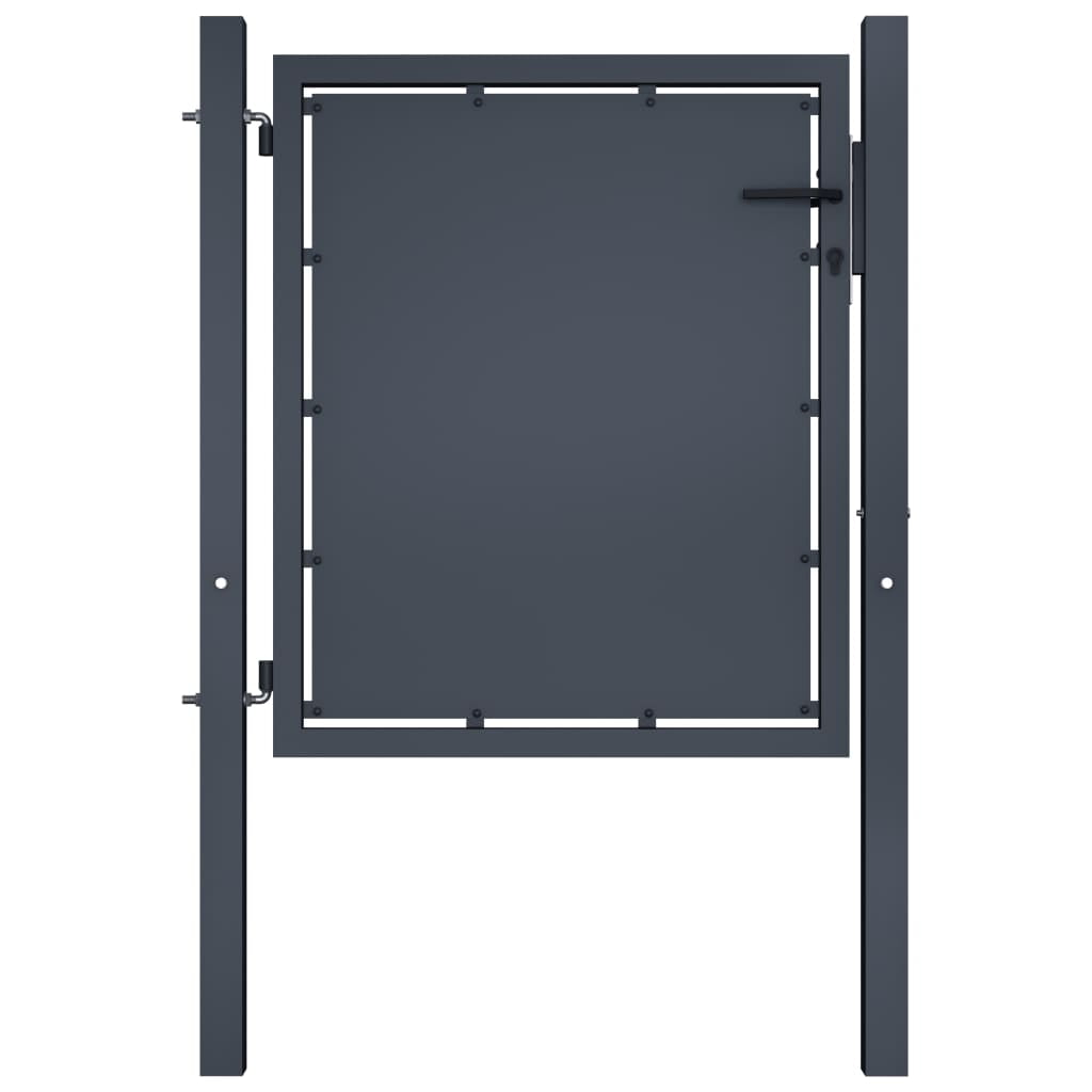 Details about   vidaXL 2D Fence Gate Single Anthracite Gray 41.7" x 82.7" 