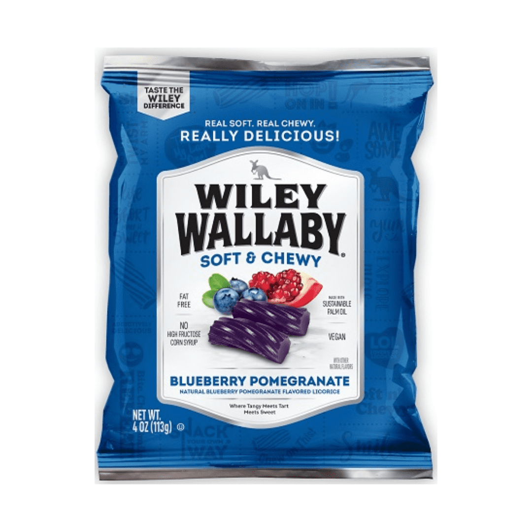 Wiley Wallaby Soft & Chewy Blueberry Pomegranate Licorice 4 oz. Bag