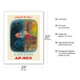thumbnail image 2 of London England - Wherefor Art Thou? - Maharajah Mascot Romeo - Air India - Vintage Airline Travel Poster by Umesh Rao c.1950s - Bamboo Fine Art 290gsm Paper Print (Unframed) 24x32in, 2 of 4