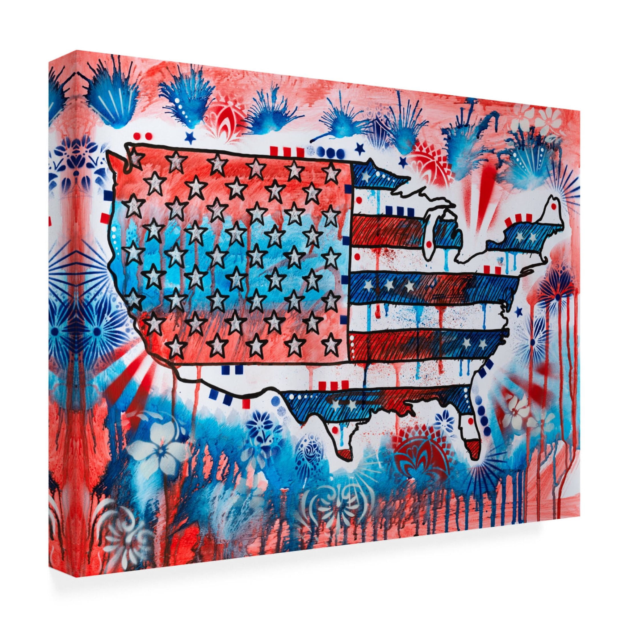 Canvas Wall Art - Dean Russo 'America United' Wall Art for Living Room, Bedroom, or Office Décor by Trademark Fine Art - 32 x 24 Inches