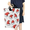 thumbnail image 4 of Yayeee Freestanding Laundry Hamper with Handle Collapsible Large Storage Basket for Clothes, Santa Hats Pattern, 4 of 7