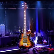 Glarry Burning Fire Beginner Electric Guitar Kit w/ Accessories for Beginner, Brown