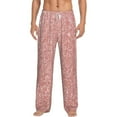 thumbnail image 2 of Lsque Rose Gold Pink Glitter Print Men's Pajama Pants, Lounge Pant - Comfortable Home Wear,Elastic Waistband, Stylish Design-X-Large, 2 of 9