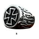 thumbnail image 3 of Qarigey Anillo de acero de titanio ligero estilo Retro religión anillos de dedo negro Color sólido impermeable tamaño pequeño joyería hombres regalo Ropa, zapatos y accesorios Miscelánea Talla 8 Qarigey AP014442-02, 3 of 6