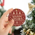 thumbnail image 4 of ViciArt Warm Wishes Christmas Ornament, Ceramic, 3" Round, Holiday Decor, Knitted Sweater Design, 4 of 5