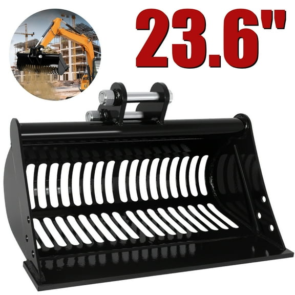 Mini Excavator Screening Bucket23.6 Inch Sieve Bucket, Precise Stone-Soil Separation Excavator Accessory, Specially Designed for Separating Stones and Sand for Material Filtering