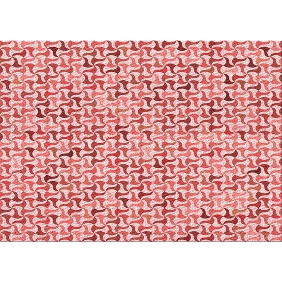 Ahgly Company Indoor Rectangle Patterned Deep Rose Pink Area Rugs, 4' x 6'