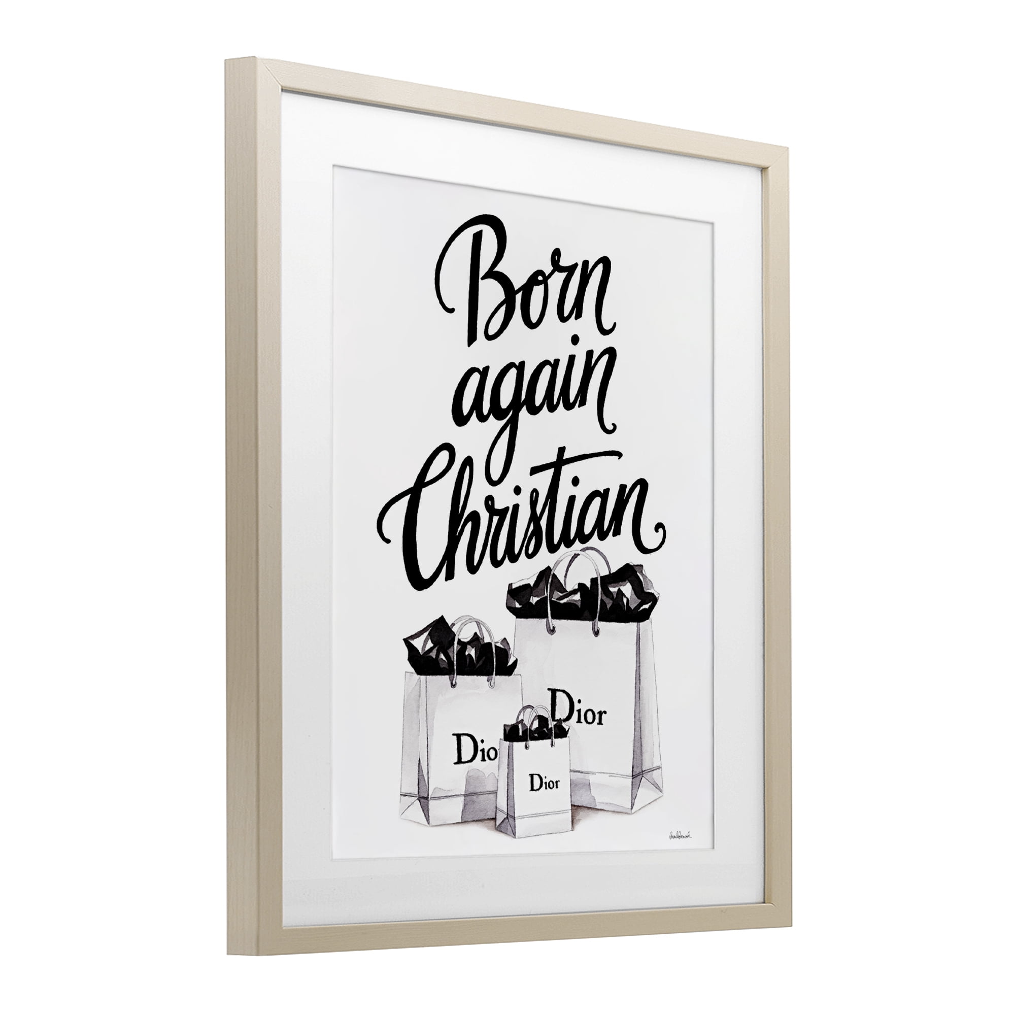 Christian & Shopping Bags Birch Framed Print Under Glass, design by Amanda Greenwood