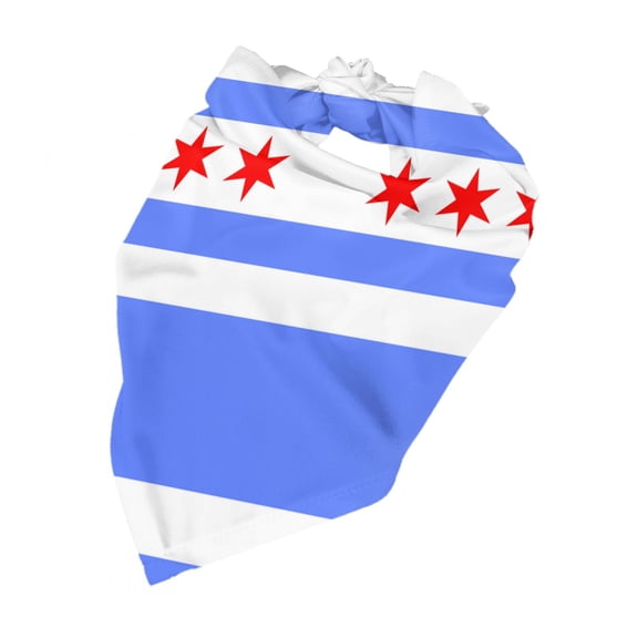 Chicago Flag Style Puppy Bandana Printing Dog Bib Scarf For Small Medium Large Dogs Cats Pets