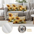 thumbnail image 3 of 2 Pack Outdoor Waterproof Throw Pillow Covers,Summer Blossom Sunflower Bee Decorative Square Patio Pillowcases for Chair Couch Sofa 16x16in, 3 of 9