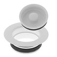 thumbnail image 3 of Westbrass Kitchen Sink Disposal Drain Flange Trim and Stopper Set, Powder Coat White, 3 of 3