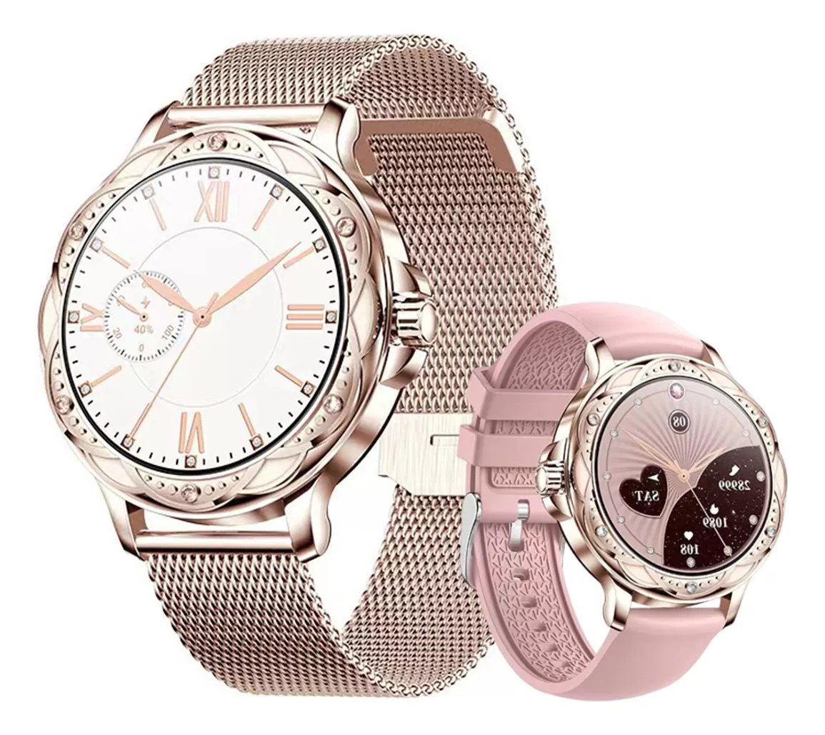 Reloj Inteligente Diamond Elegante De Mujeres Bluetooth Call | Walmart ...