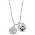thumbnail image 1 of Delight Jewelry Silvertone Disc with Crystal Peace Sign Silvertone Script Initial Disc - D - Charm Necklace, 20"+3", 1 of 4