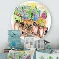 thumbnail image 2 of Designart 'Lavender Flowers On Ancient Cart Illustration' Traditional Circle Metal Wall Art 23x23 - Disc of 23, 2 of 5