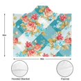 thumbnail image 3 of Wearable Blanket,Pioneer Flower Floral Print Pattern Hooded Wearable Flannel Blanket for Adults & Teens with Buckle,Winter Poncho Shawl Wrap Cape,50"x60", 3 of 5