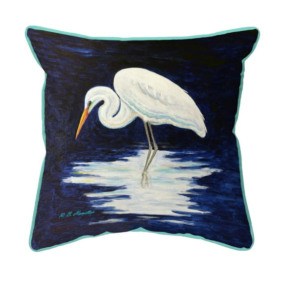 Betsy Drake Interiors Reflecting Egret Large Indoor/Outdoor Pillow 18x18