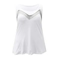 thumbnail image 5 of Lixiuxyad Women's Sleeveless Elegant Sheer Mesh Insert Casual Vest Stylish And Dressy Casual,White XXXXXL, 5 of 6