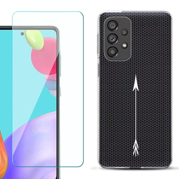 Slim-Fit Gel TPU Phone Case for Samsung Galaxy A33 5G, with Tempered Glass Screen Protector, by OneToughShield ® - Arrow
