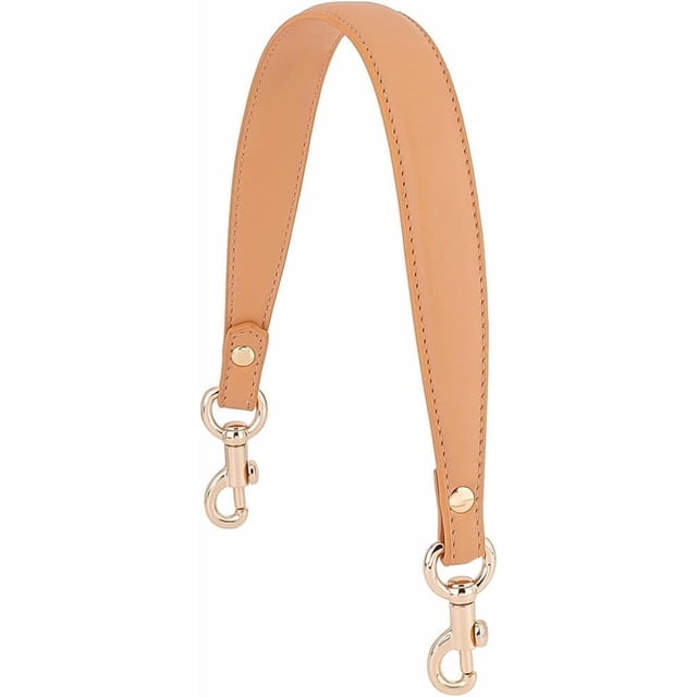 Correa de cuero marrón de 51,6 cm (20,3 pulgadas) para bolso, asa de repuesto de 2,5 cm (1 pulgada) de ancho con hebillas doradas - Correa corta para bolso de mano