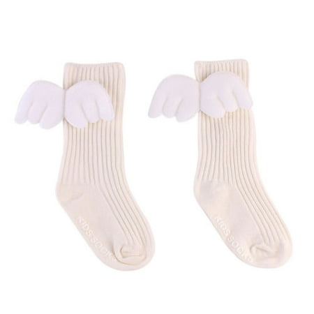 

Franhais Baby Girls Angel Wing Socks Infant Warm Ruffles Stockings High Leg Knee Tight Sock