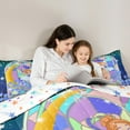 thumbnail image 5 of Feelyou Kawaii Fairy Elf Full Size Comforter Sets for Kids, Magic Angel Princess Bedding Comforter Set, Romantic Blue Rose Reversible Bedding Sets, Lightweight Room Decor, 3pcs, 5 of 8