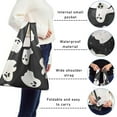 thumbnail image 5 of 5 Pack Foldable Shopping Bag,Black Halloween Ghost Silhouettes Reusable Grocery Bags with Pockets,Large Reusable Tote Bags with Handles Waterproof & Lightweight, 5 of 6