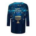 thumbnail image 3 of Cilsoka Summer Blouses for Women 2026 Trendy, Hanukkah Shirt Women Menorah Print T Shirts 3/4 Length Sleeve Hanukkah Shirts Loose Fit Crew Neck Tunic Tops, Floral Print Tshirts, 3 of 4