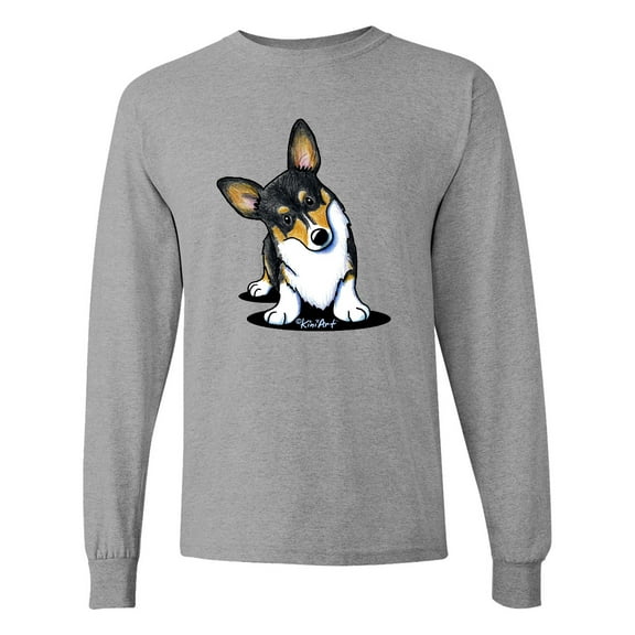 Inktastic Tri Color Corgi Long Sleeve T-Shirt