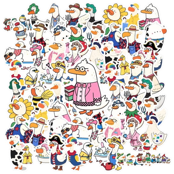 35pcs Cute Duck Stickers Animal Cartoon Kids Stickers Funny Stickers for Luggage Notebooks Phone