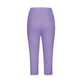 thumbnail image 5 of Drovellove Women's Plus Size High Waisted Cropped Leggings with Lace Trim - Slim Fit Stretch Yoga Pants for Workout or Casual Summer Style, 5 of 6