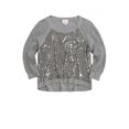 thumbnail image 1 of Suéter de punto Justice Girls Shimmer Hi-Lo gris 6, 1 of 2