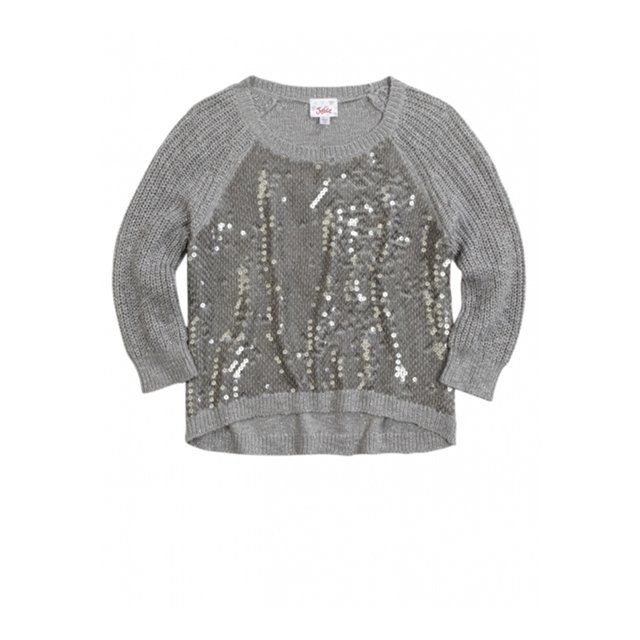 Suéter de punto Justice Girls Shimmer Hi-Lo gris 6