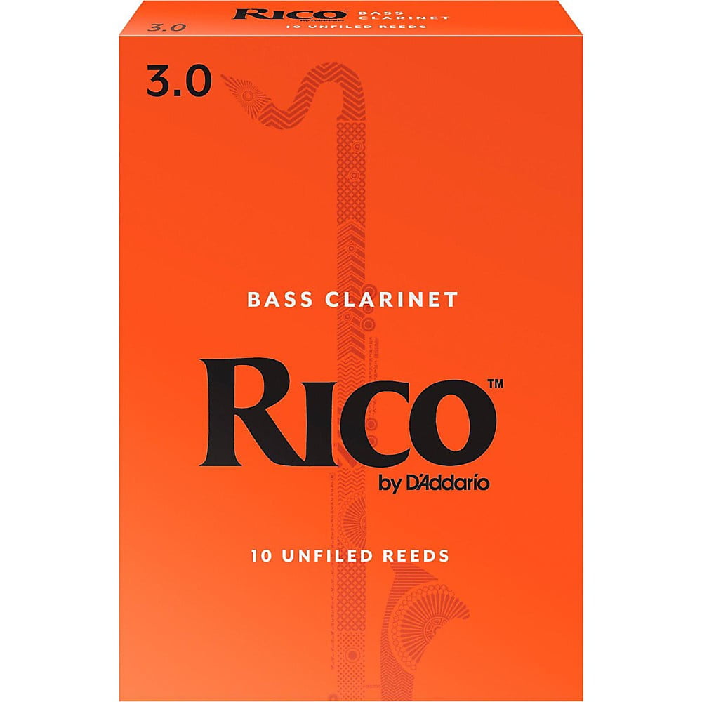 Rico by D'Addario Bass Clarinet Reeds, Strength 3, 10 Pack