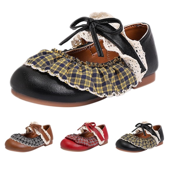 RotHome Toddler Little Girls Flats Dress Shoes, Mary Jane Ballet Style Pumps with Bowknot Non-Slip Sole for Party Wedding Princess, Soft Breathable Lining