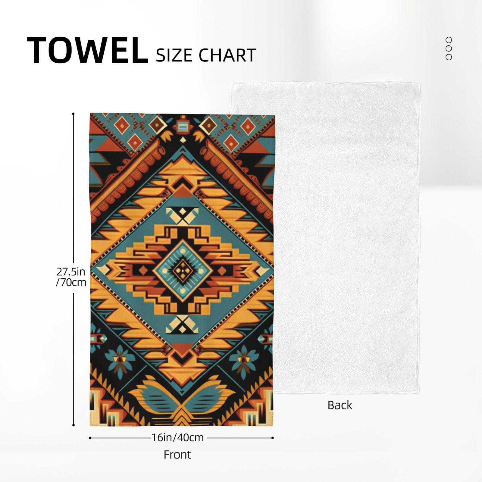 Southwest Tribal Indian Geometric 27.5" x 16" Ultra Soft Hand Towel, Face Wash Cloth for Bathroom, Gym, Travel, Pool