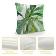 thumbnail image 4 of Creowell   Throw Pillow Covers Tropical Watercolor Artistic Modern Green Palm Leaf Decorative Pillow Cases Home Decor Standard Square Summer White Pillowcases White, 4 of 5