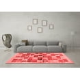 thumbnail image 3 of Ahgly Company Indoor Round Abstract Red Contemporary Area Rugs, 8' Round, 3 of 4