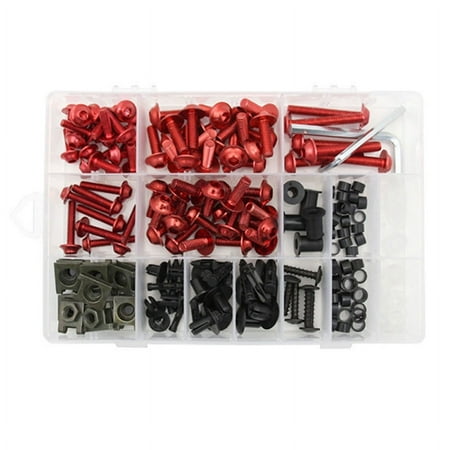 

Universal Motorcycle Fairing Bolt Kits 195pcs Aluminum Fasteners Fairing Bolts Nut Clips Kit Mounting Washers Bolts Screws Clips Assortment