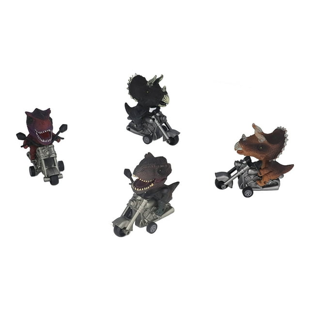 Juguete de motocicleta de dinosaurio, 4 piezas de juguete de moto de dinosaurio, juguete de moto de dinosaurio, juguete de dinosaurio construido para durar