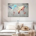 thumbnail image 2 of Elephant Stock Artistic Touch World Map Wall Art - Horizontal Canvas Wall Art - Living Room Wall Decor - Map Canvas - Blue And Gray Decor - 45" x 30", 2 of 4