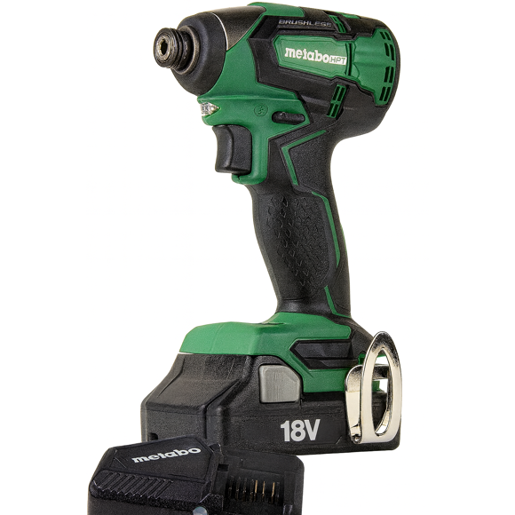 Metabo HPT (Makita) Brushless Impact Driver, Compact Li-Ion Powered, High-Torque Cordless Fastening Tool, Variable Speed, LED Work Light, With 2 Batteries/Charger (Model WH18DBFL2)