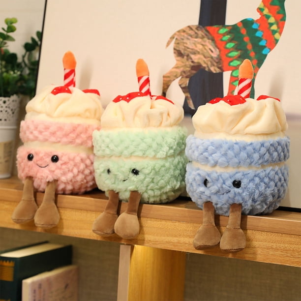 Peluche De Pastel De Cumpleaños Con Sonrisa – Almohada Suave Y Colorida, Regalo Ideal Para Niños