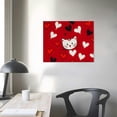 thumbnail image 4 of Fenyluxe Cat Hearts Wall Art Print On Canvas Modern Living Room Bedroom Office Decor, Mother's Day Gift 20x16in, 4 of 6
