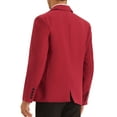 thumbnail image 3 of INSPIRE CHIC Men's Blazer Notch Lapel Collar One Button Solid ColorSuit Jackets  XL Burgundy, 3 of 5
