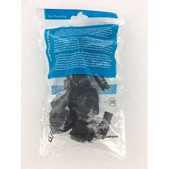 Codo de plástico Ecopoly 32811 SWV, 1/2 x 3/4 pulgadas, FPT, paquete de 5