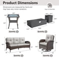 thumbnail image 4 of Opohoro 6-Piece Outdoor Patio Fire Pit Set with Sofa and Flat Arm, 43" Fire Pit Table, Propane Tank Cover for Deck Backyard, 4 of 18